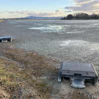 稲刈り後の冬水田んぼでのアイガモロボの効果